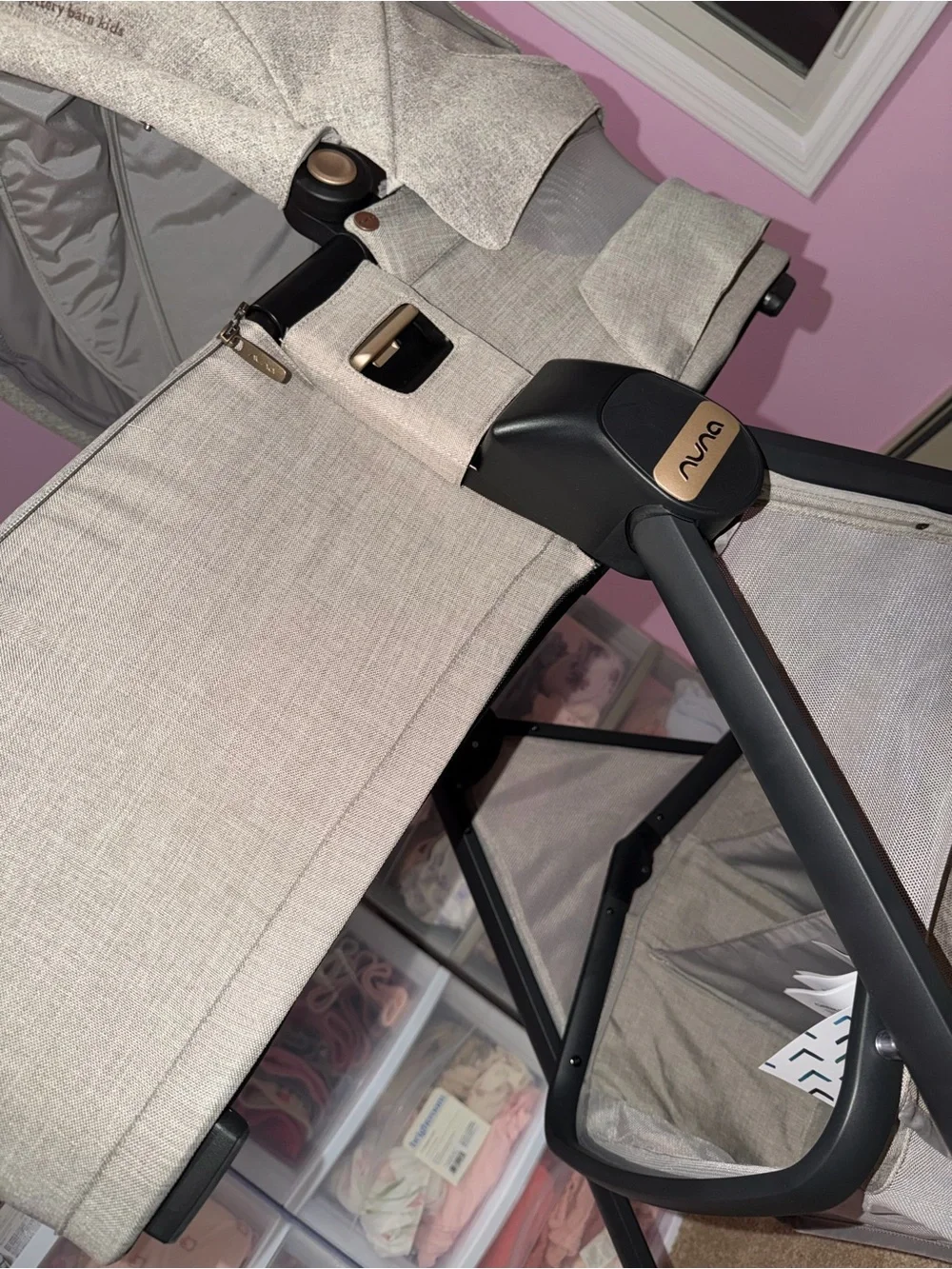 Nuna x pottery barn Tan Bassinet and stand